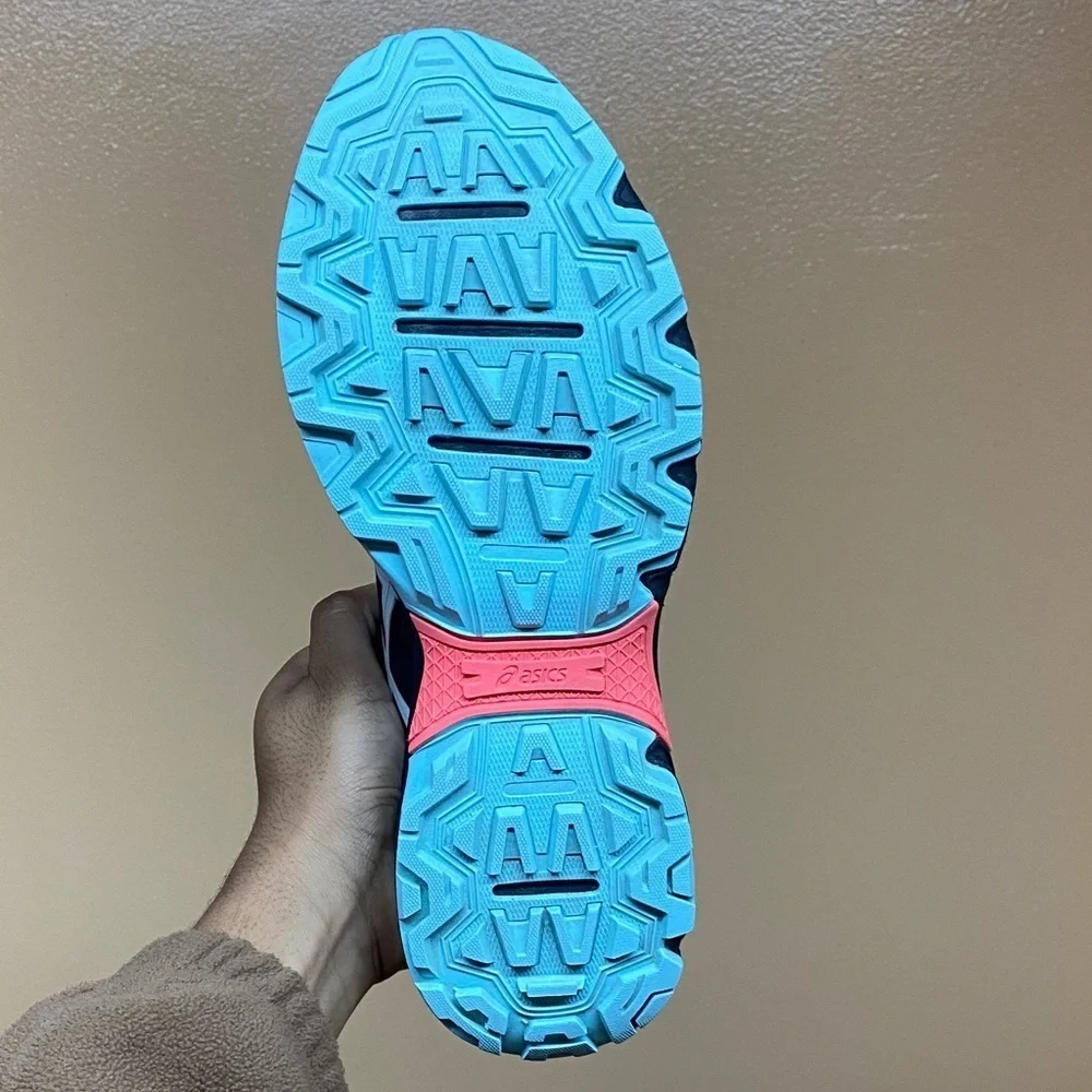 ASICS Gel-Venture 8 Trail Running Sneakers Black Clear Blue Coral Pink Size 10